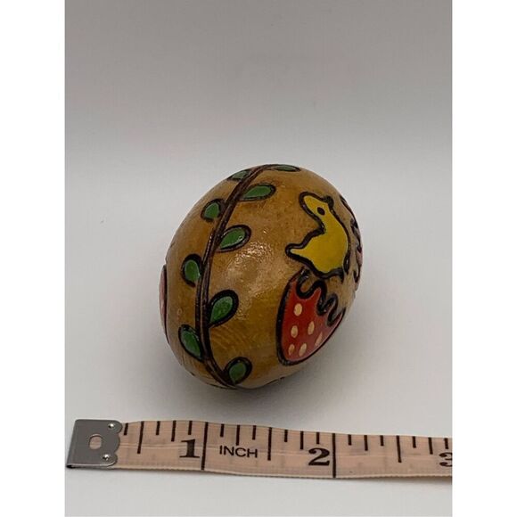 Vintage Wooden Hand Carved & Hand Painted Easter Egg - Picture 7 of 8